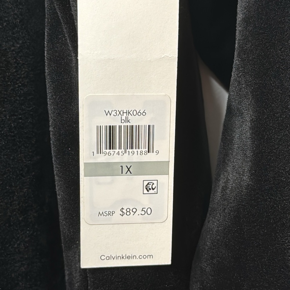 Calvin Klein Black Velour Button Front Shirts in Size 1X & 2x - Picture 11 of 12